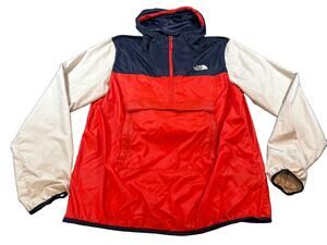 The North Face Fanorak WindWall Anorak Jacket Men’s L Red Navy White Colorblock